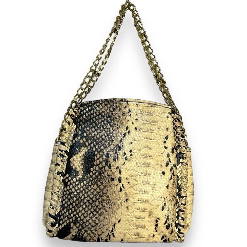 Steve Madden Faux Leather Python Snake Print Hand… - image 2